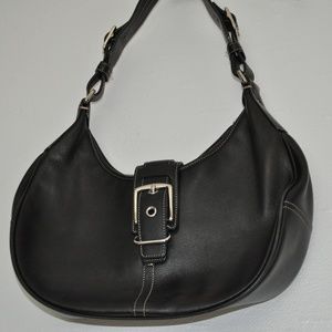 Coach Hobo Leather Shoulder Bag - Black
